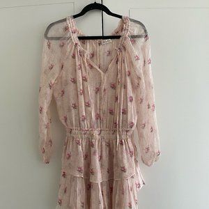 Love Shack Fancy Popover dress in powder pink, M